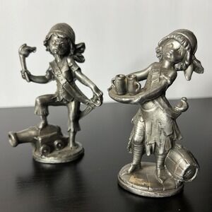 Set of 2 Pewter Depose Italy Fontanini Simonetti Pirate Figurines 5" Nautical